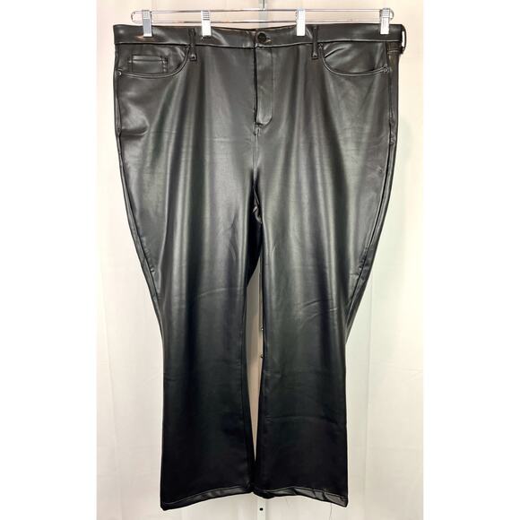 NYDJ Pants - NYDJ Size 24W Plus Sculpt Her Faux Leather Marilyn Straight Pants Zip Fly Black